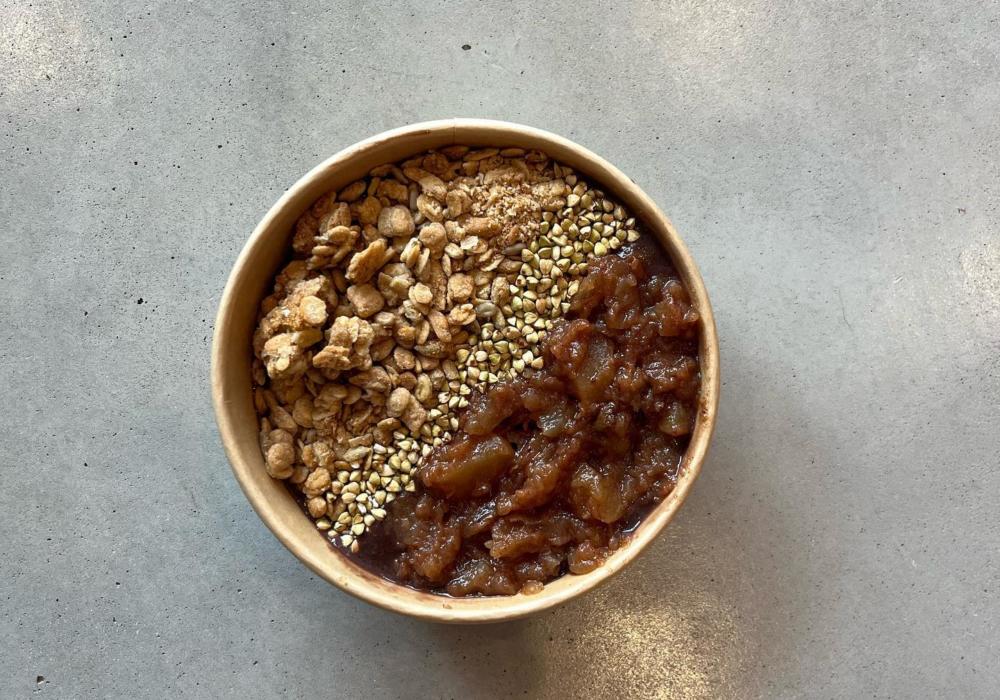 An apple crumble bowl at our Geelong bar.