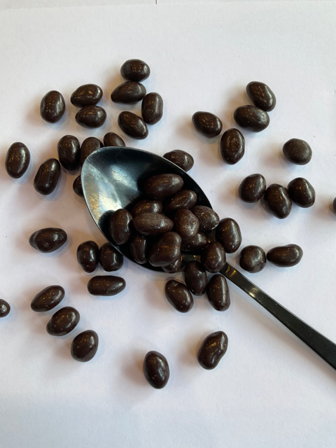 Choc Goji Berries on a Spoon